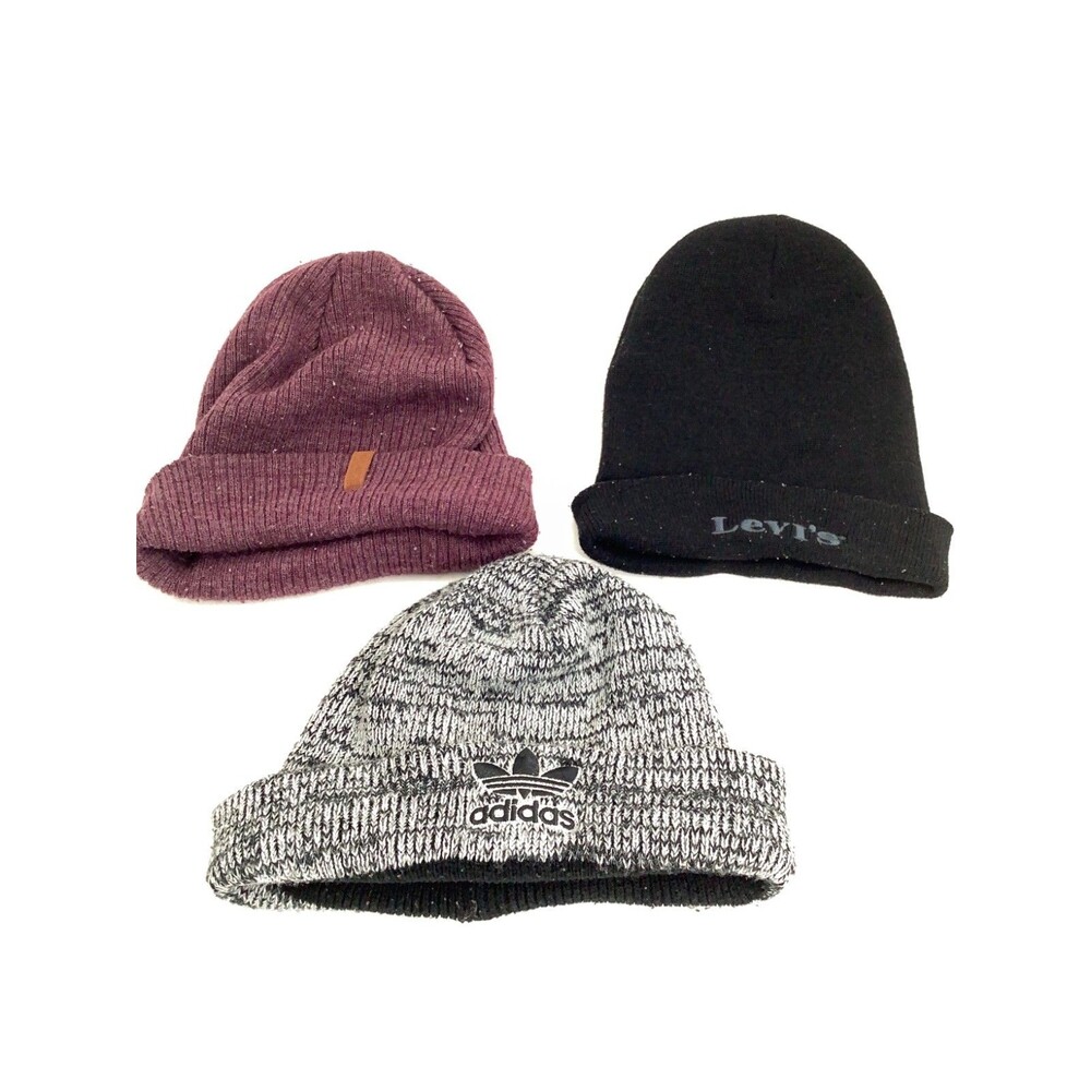 Set of 3 Beanie Hats (Decathlon, Adidas, Levi's)